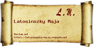Latosinszky Maja névjegykártya
